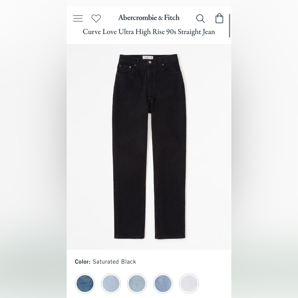Abercrombie and Fitch Curve Love Ultra High Rise 90s Straight Jean